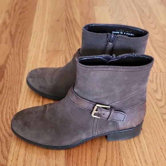 Cole Haan Waterproof Brown Suede Leather Boots / Booties Size 7 - Picture 7 of 9